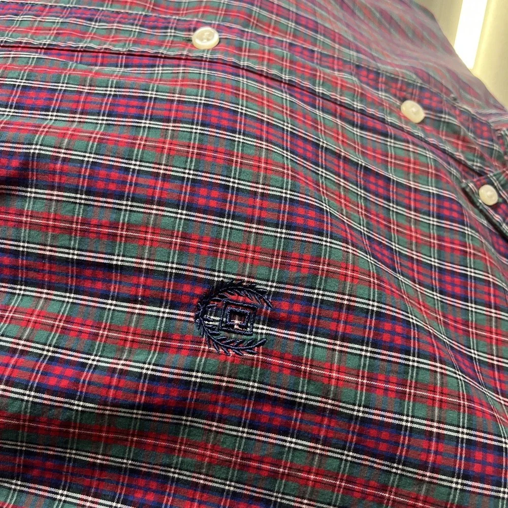 Polo Ralph Lauren Shirt Mens 2XL Custom Fit Plaid Button Down Long Sleeve Red